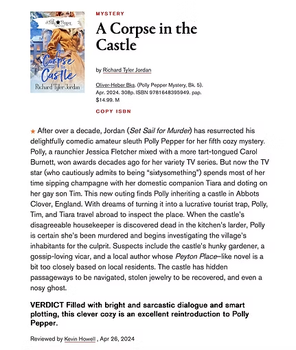 Library Journal review of A Corpse in the Castle by Kevin Howell